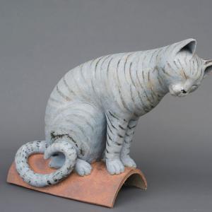 Tuile : chat penché